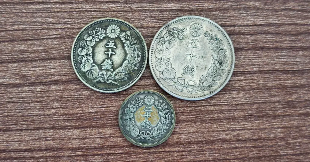 竜50銭銀貨・旭日50銭銀貨・旭日20銭銀貨